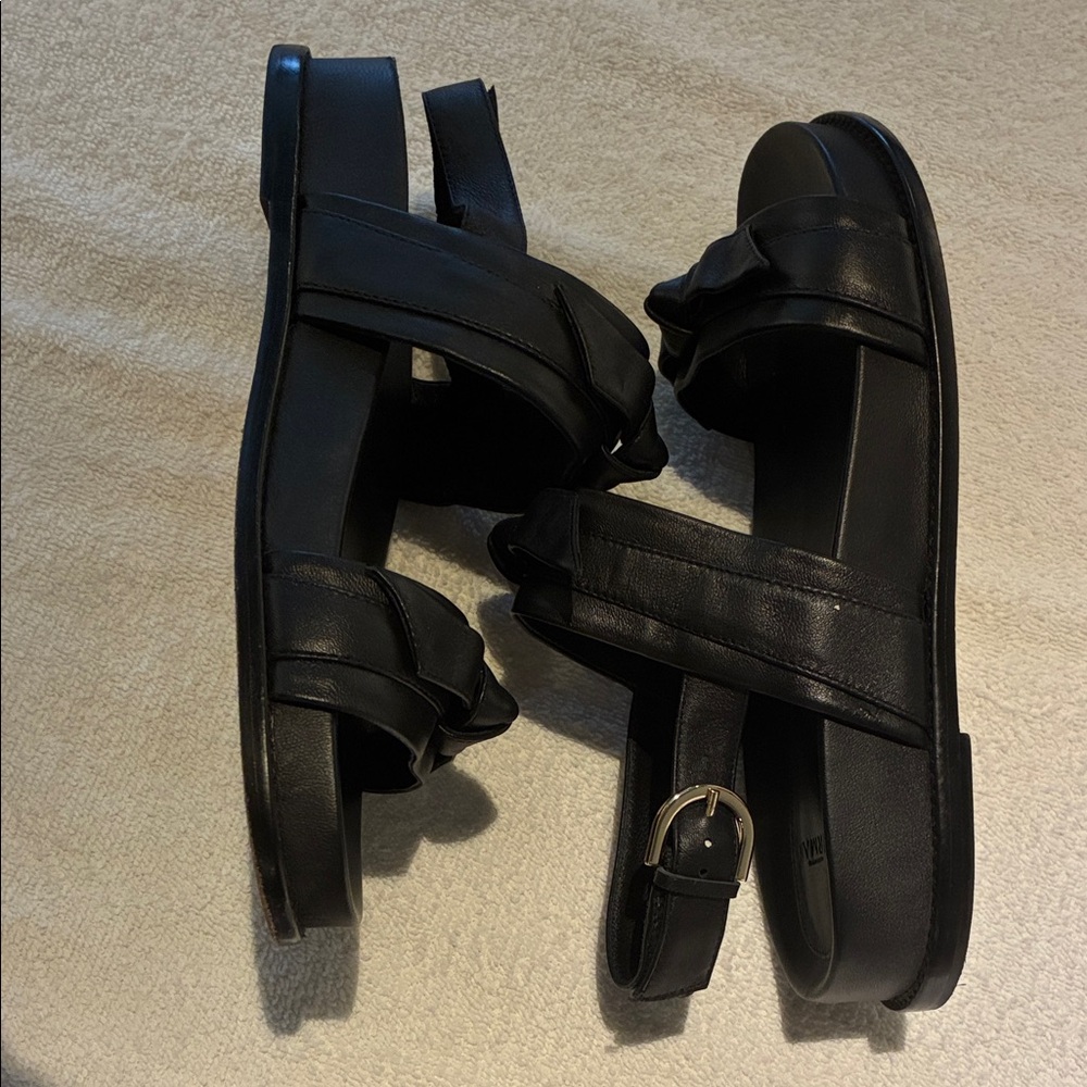 Alexandre Birman Black Leather Sandals Size 38 (7 1/2) - Picture 3 of 9